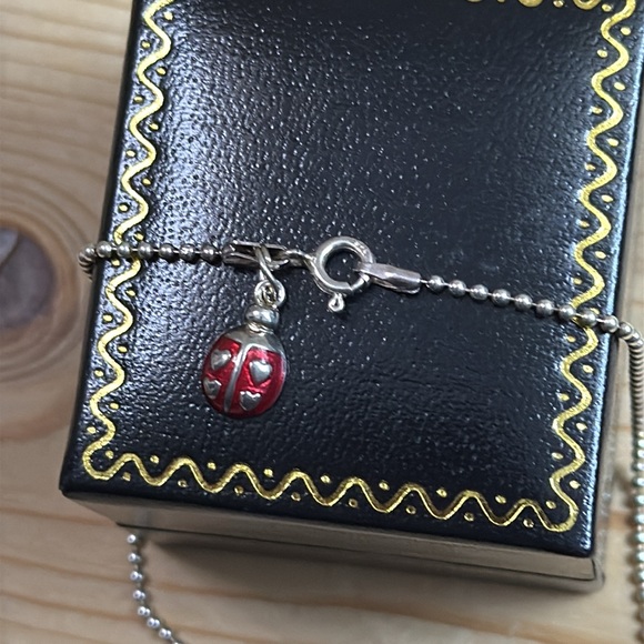 Silver Ladybug Charm Bracelet sterling 925 Avon - Picture 2 of 4